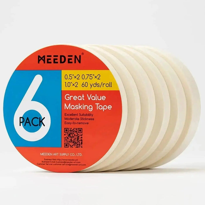 MEEDEN 6 Pack Artist Tape 0.5",0.75",1.0" with Total 1082.7FT (330m) - MEEDEN ARTTape