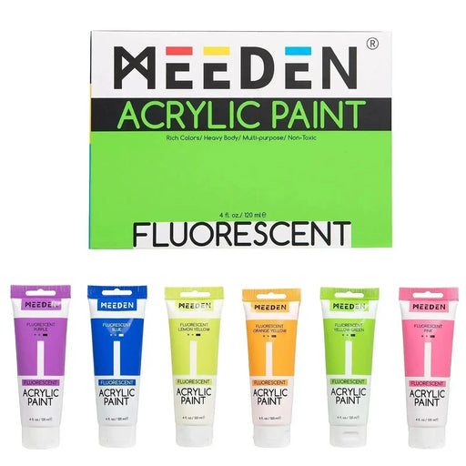 MEEDEN 6-color Fluorescent Acrylic Paint, 120 ml/4.06 oz - MEEDEN ARTPaint