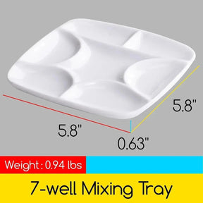 MEEDEN 7-Well Square White Ceramic Palette - MEEDEN ARTPalette