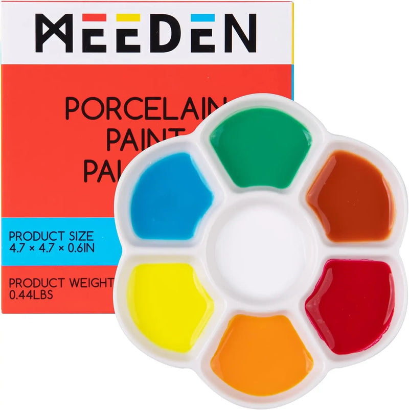 MEEDEN 7-Well Studio Porcelain Paint Palette MEEDEN