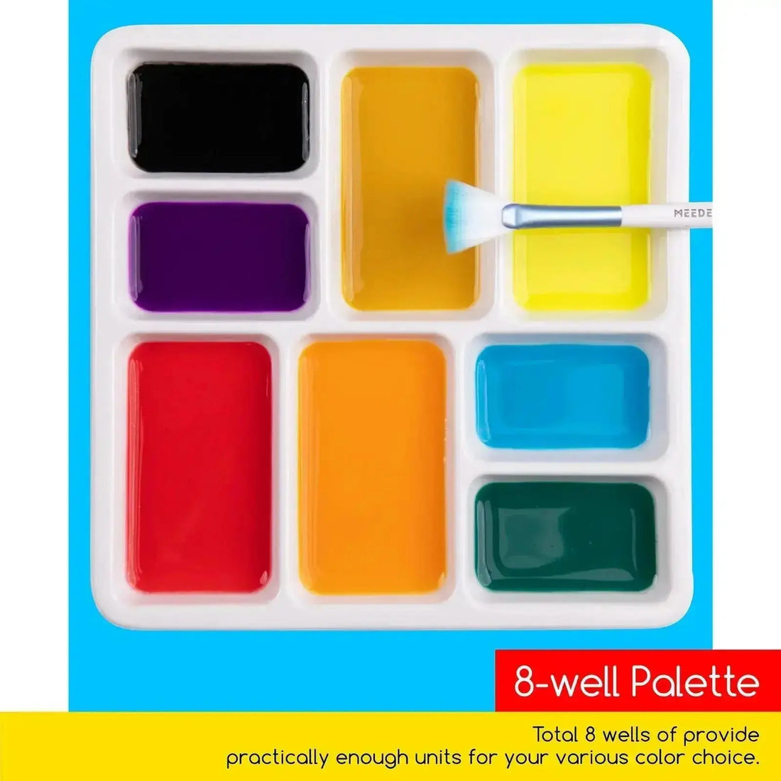 Palette Céramique 8 Compartiments – Pour Aquarelle, Gouache, Acrylique, Surface Lisse Et Facile à Nettoyer - 7