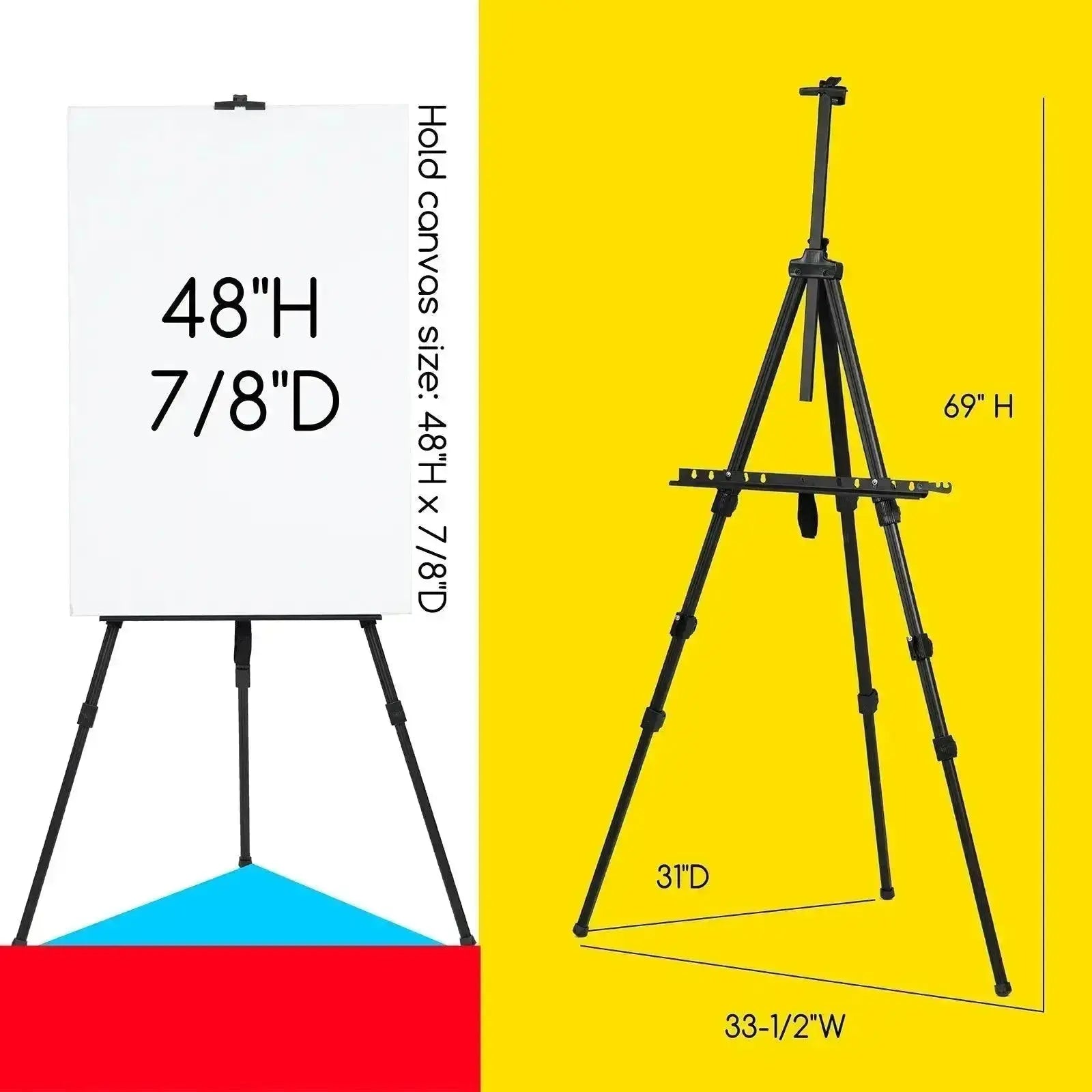 MEEDEN Aluminum Tripod Metal Easel with Bag-ES-6025A - MEEDEN ARTEasel