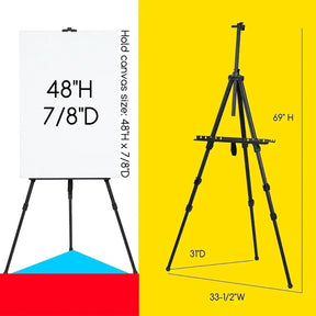 MEEDEN Aluminum Tripod Metal Easel with Bag-ES-6025A - MEEDEN ARTEasel
