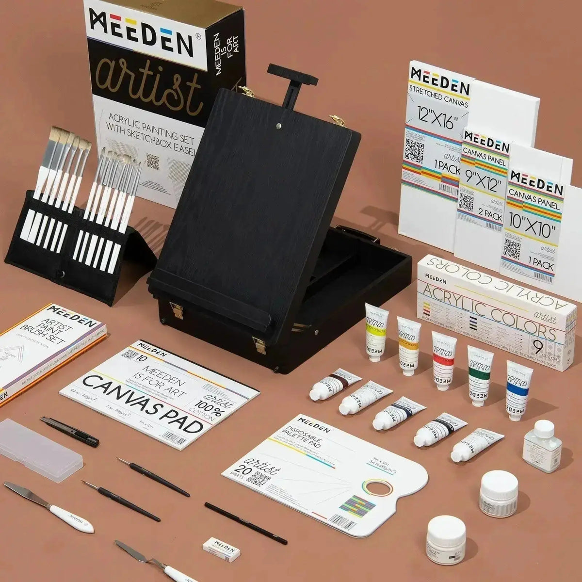 MEEDEN Artist Acrylic Painting Set with Sketch Easel Box - MEEDEN Art