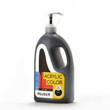 MEEDEN Black Acrylic Paint with Pump Lid, 1/2 Gallon (2L /67.6 oz.) - MEEDEN ARTPaint