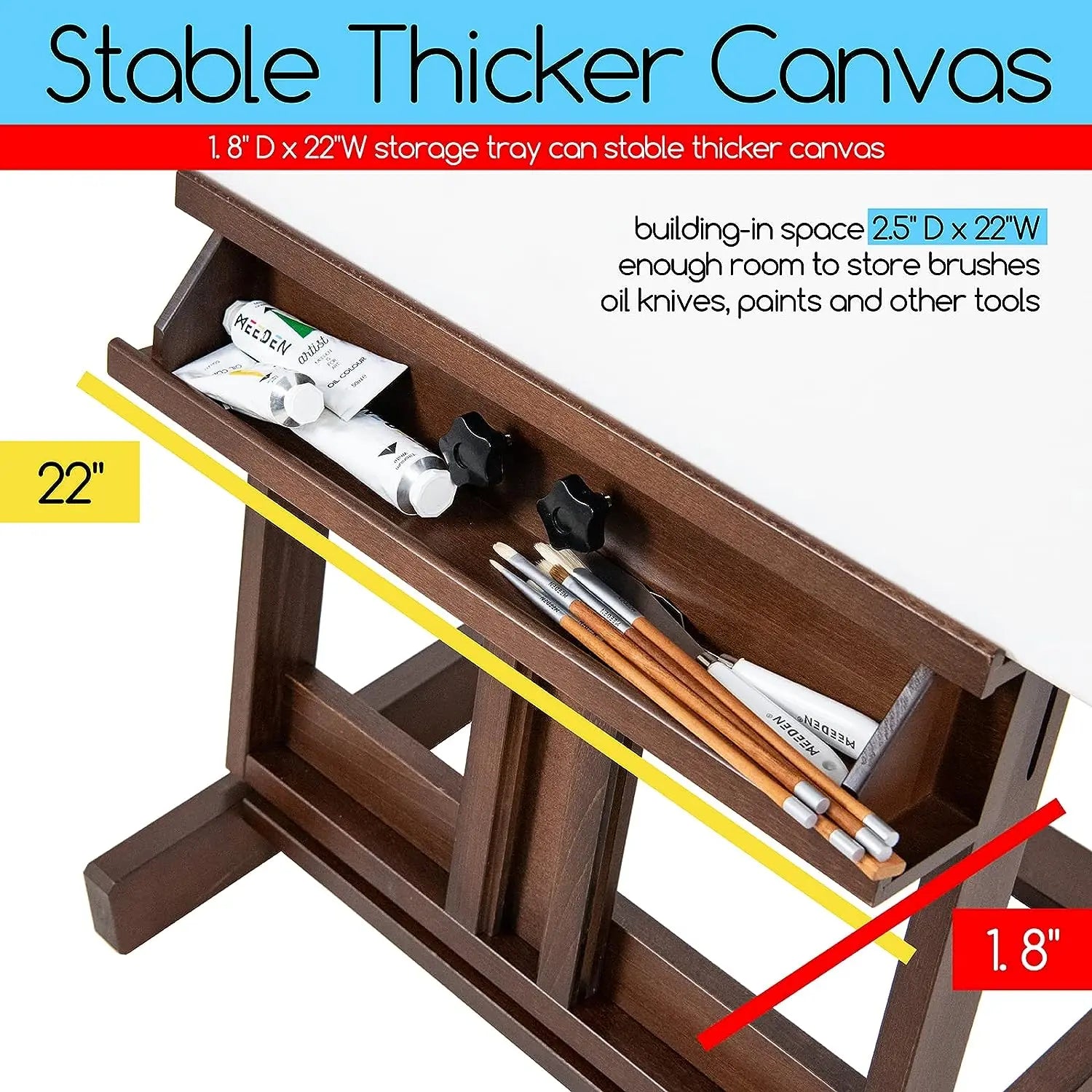 MEEDEN Classic Heavy Duty H-Frame Artist Easel-Walnut-DW01 MEEDEN