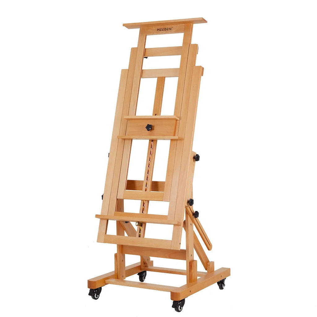 MEEDEN Wooden Art Easel for Painting and Display, Studio Artist Heavy Duty  Easel Stand for Adults, Adjustable Angle and Height 57 to 76H, Holds