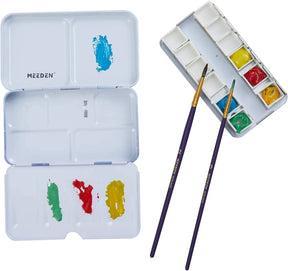 MEEDEN Empty Watercolor Tin Palette with 12 Pcs Half Pans, Colorful MEEDEN