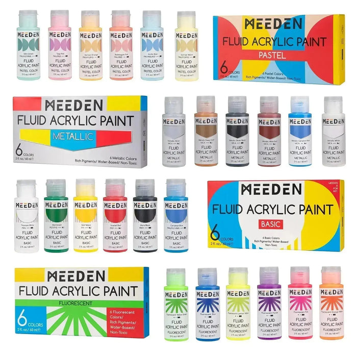 MEEDEN Fluid Acrylic Paint Set, 24x2 oz/60 ml - MEEDEN ARTPaint