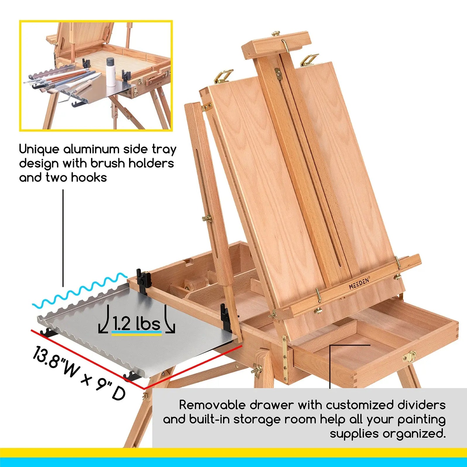 MEEDEN Foldable French Style Large Sketchbox Easel — MEEDEN ART