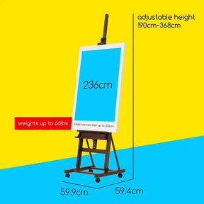 MEEDEN H-Frame Solid Beech Wood Easel-Walnut-W02D - MEEDEN ART