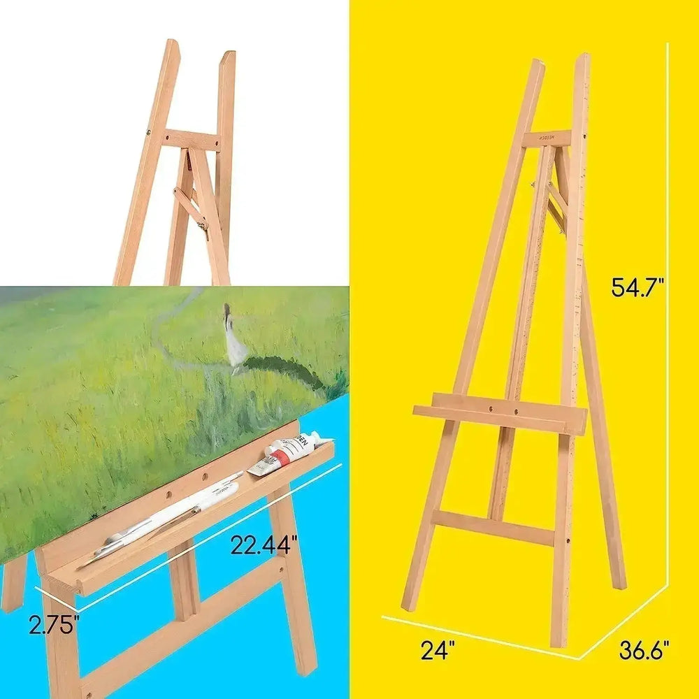 MEEDEN Artist Large Adjustable Wooden Easel Stand for Painting, 54.7 ...