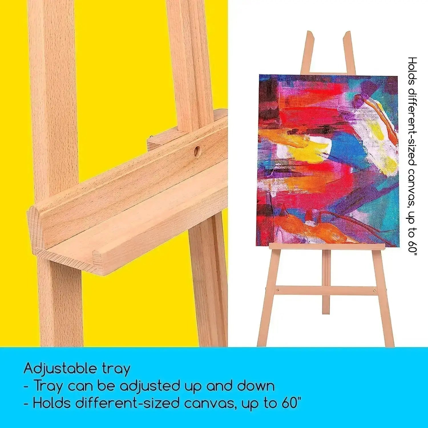 MEEDEN Large Adjustable Artist Wooden Easel-54.7 Height-W08/ES-6016 - MEEDEN ARTEasel