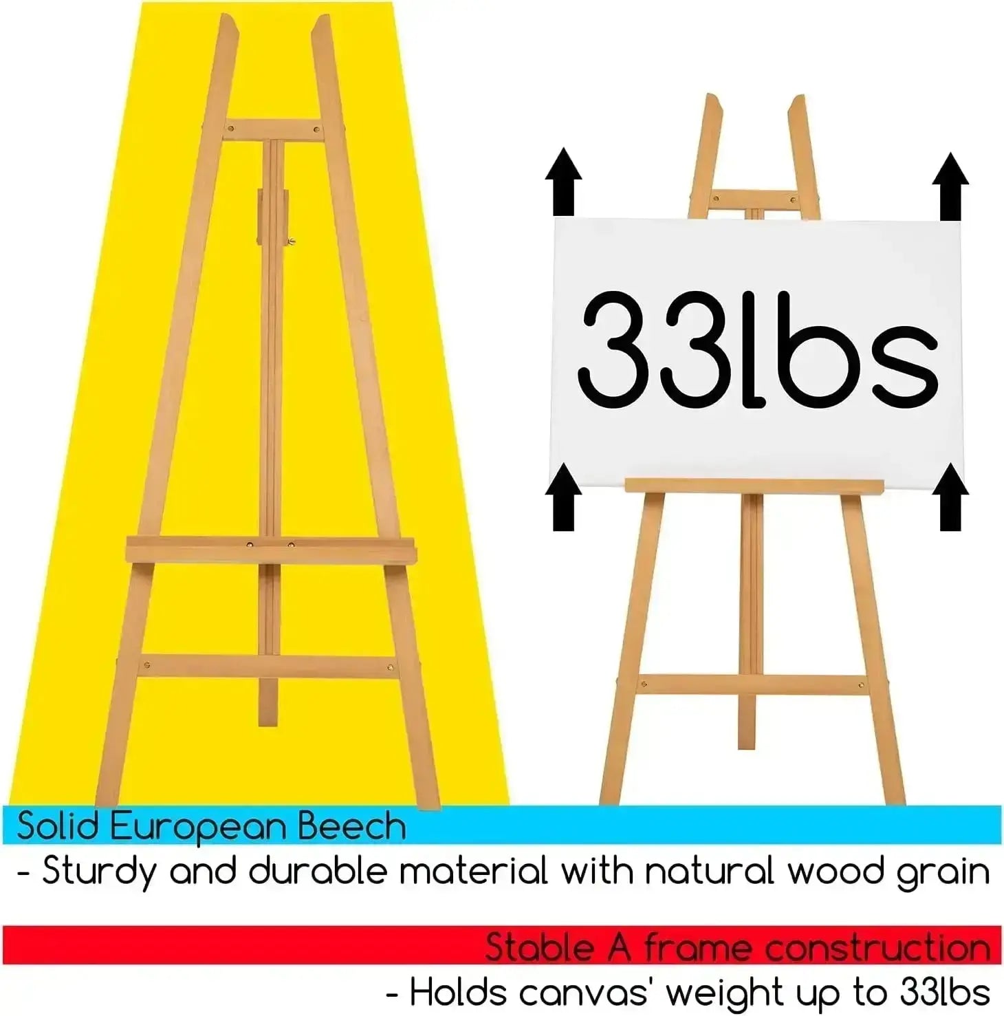 MEEDEN Artist Large Adjustable Wooden Easel, 59