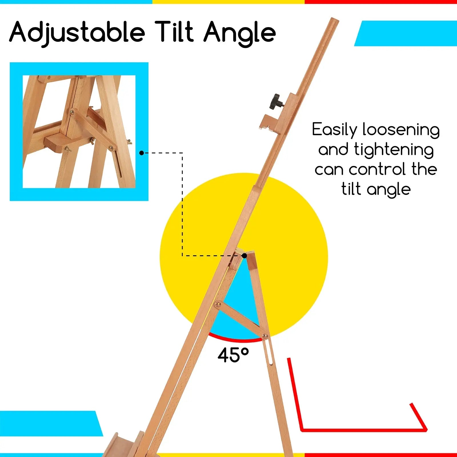 MEEDEN Large Basic Studio A-Frame Floor Painting Easel-W01E MEEDEN