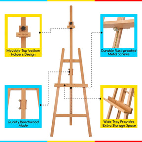 MEEDEN Large Basic Studio A-Frame Floor Painting Easel-W01E MEEDEN