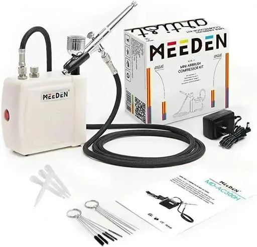 MEEDEN Mini Airbrush Kit with Compressor, Dual-Action Gravity Feed 0.5mm Airbrush - MEEDEN ARTPainting Set
