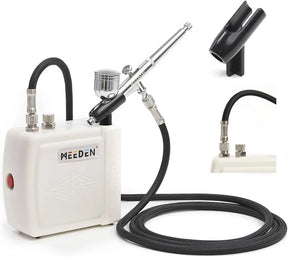 MEEDEN Mini Airbrush Kit, Dual-Action Gravity Feed 0.5mm Airbrush, 12 Colors Airbrush Paint Set MEEDEN