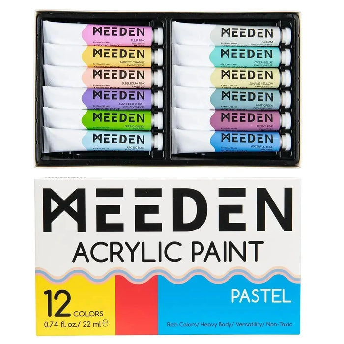 MEEDEN Pastel Acrylic Paint, 12x0.74 oz/22 ml - MEEDEN ARTPaint