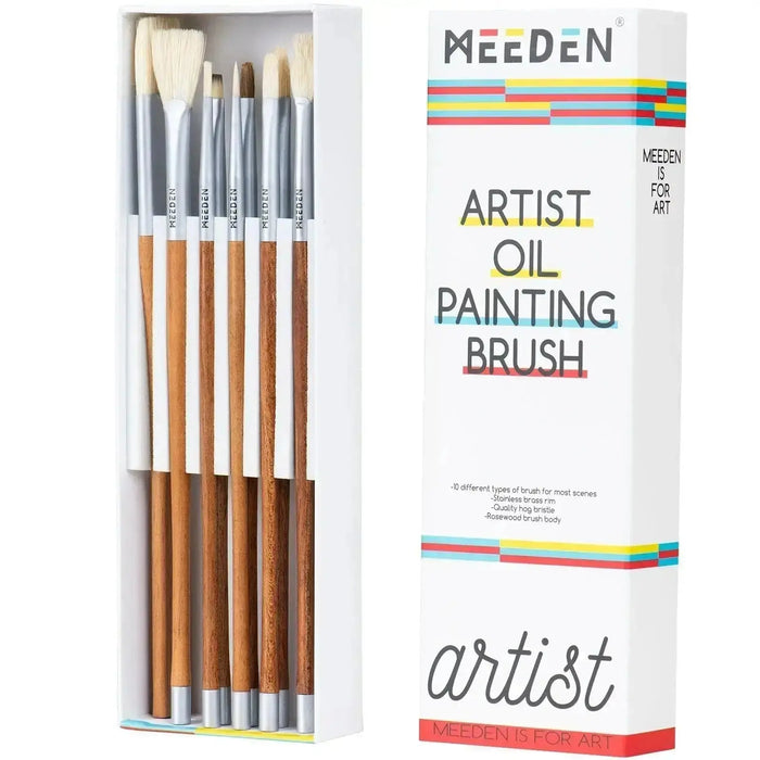 MEEDEN Professional 10 Pcs Oil Paint Brush Set - MEEDEN Art