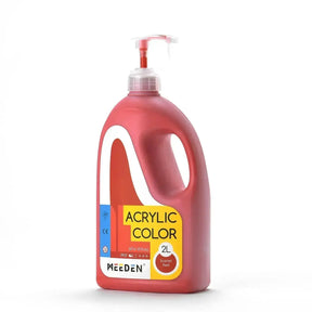MEEDEN Scarlet Red Acrylic Paint with Pump Lid, 1/2 Gallon (2L /67.6 oz.) - MEEDEN ARTPaint