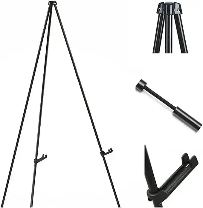 MEEDEN Steel Folding Tripod Display Metal Easel 63'' Tall Adjustable - MEEDEN ARTEasel