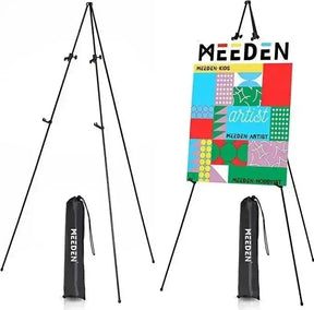 MEEDEN Steel Folding Tripod Display Metal Easel 63'' Tall Adjustable - MEEDEN ARTEasel