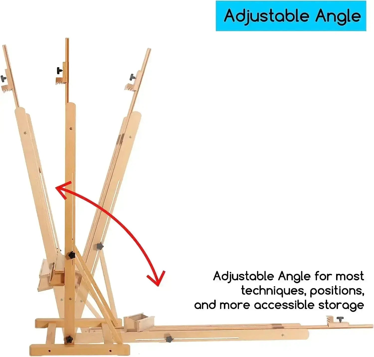 MEEDEN Studio H-Frame Easel with Large Storage Tray-W02B-B - MEEDEN ARTEasel