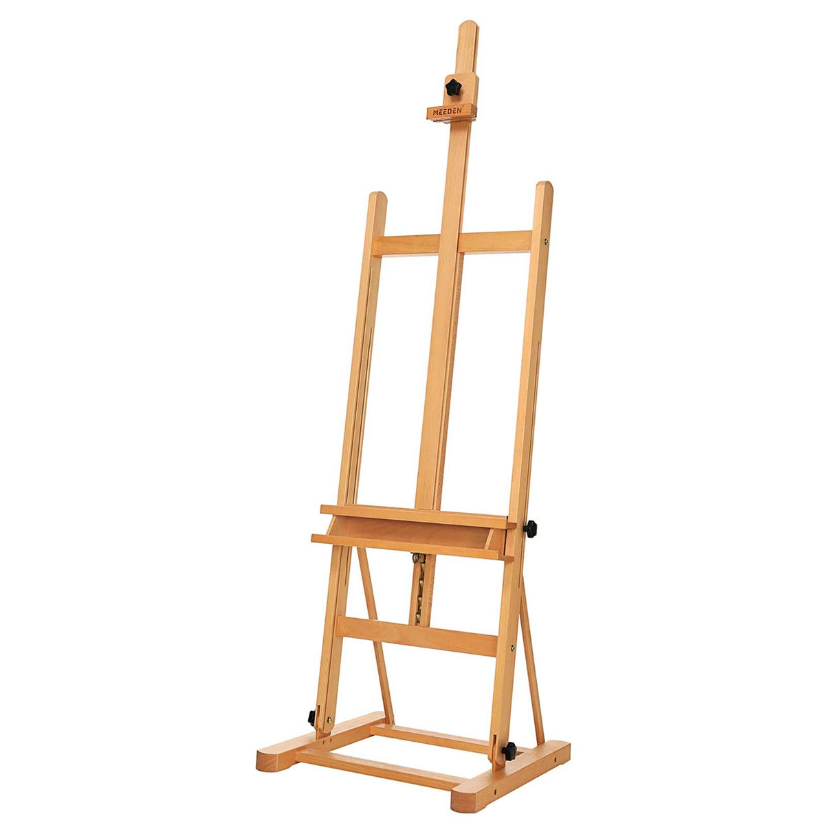 MEEDEN Large H-Frame Floor Easel with Large Storage Tray-Walnut-W02