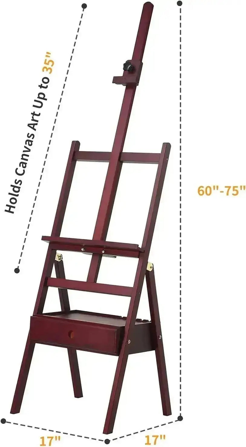 MEEDEN H-Frame Studio Wooden Easel with Art Supply Storage Drawer ...