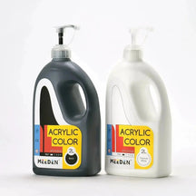 MEEDEN Titanium White & Black Acrylic Paints with Pump Lids, 1/2 Gallon (2L /67.6 oz.) - MEEDEN ARTPaint