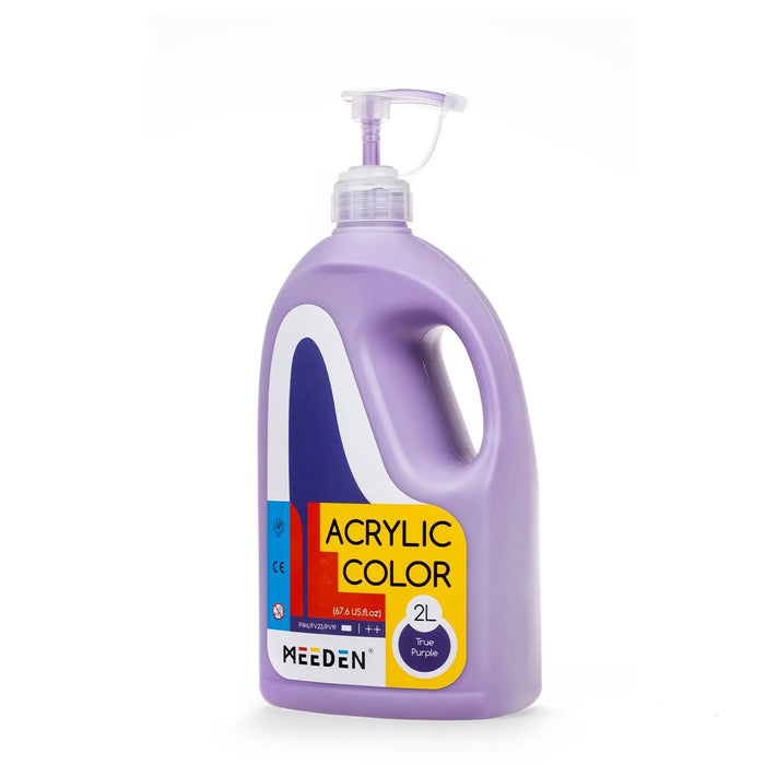 MEEDEN True Purple Acrylic Paint with Pump Lid, 1/2 Gallon / 2L / 67.6 oz MEEDEN