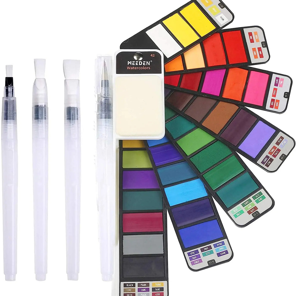  Dyvicl Watercolor Paint Set, 42 Assorted Colors Foldable Paint  Set with Brushes, Travel Pocket Watercolor Kit for Students Adults  Beginners Artist Field Sketch Outdoor Painting