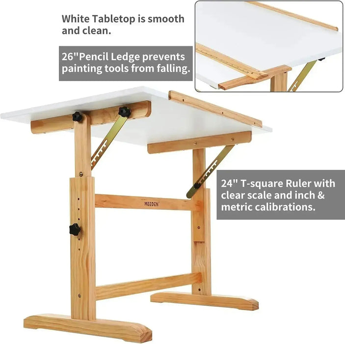 MEEDEN White Board Drafting Table and Stool Set - MEEDEN ARTDrafting Table