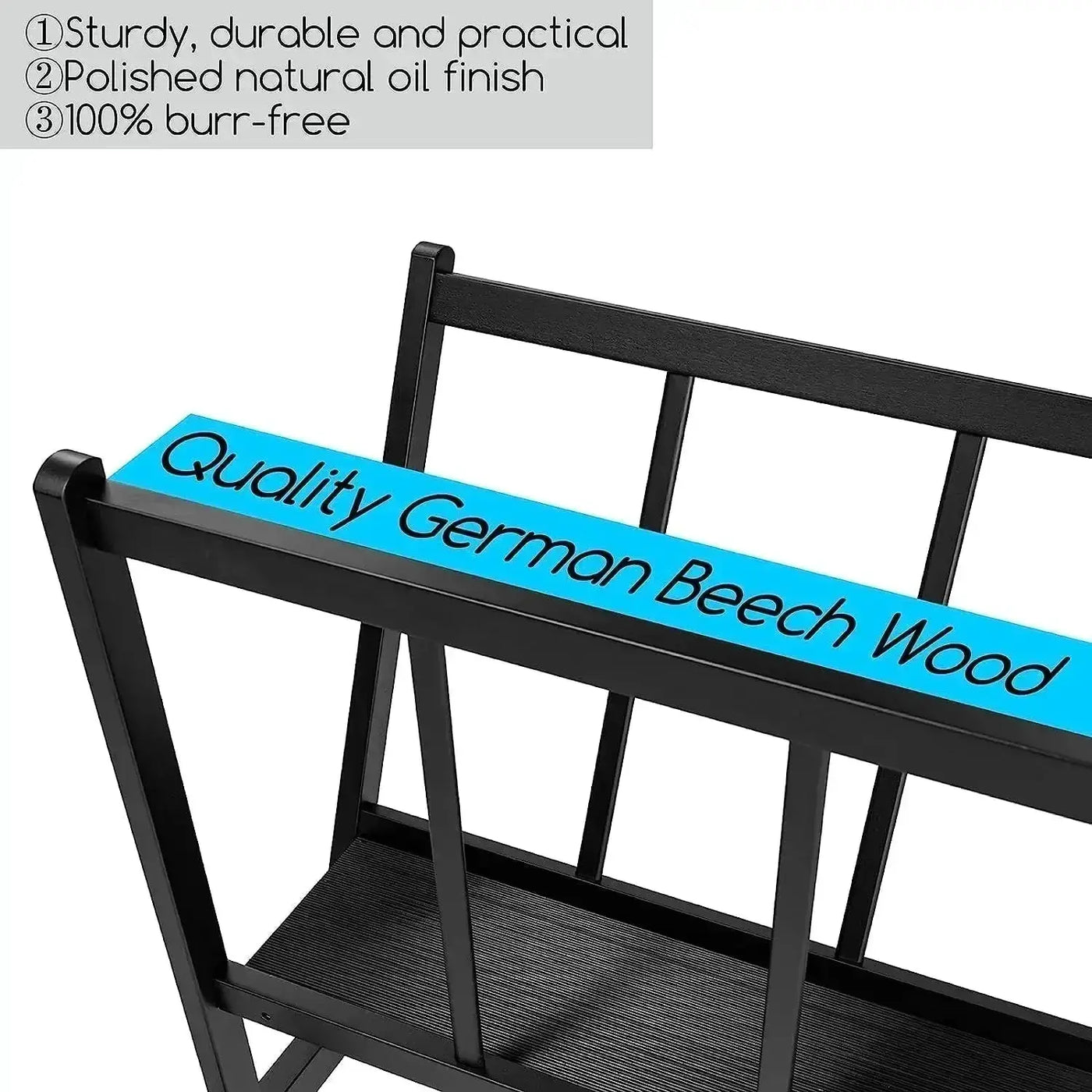 MEEDEN Wooden Large Print Rack with Castors-Black