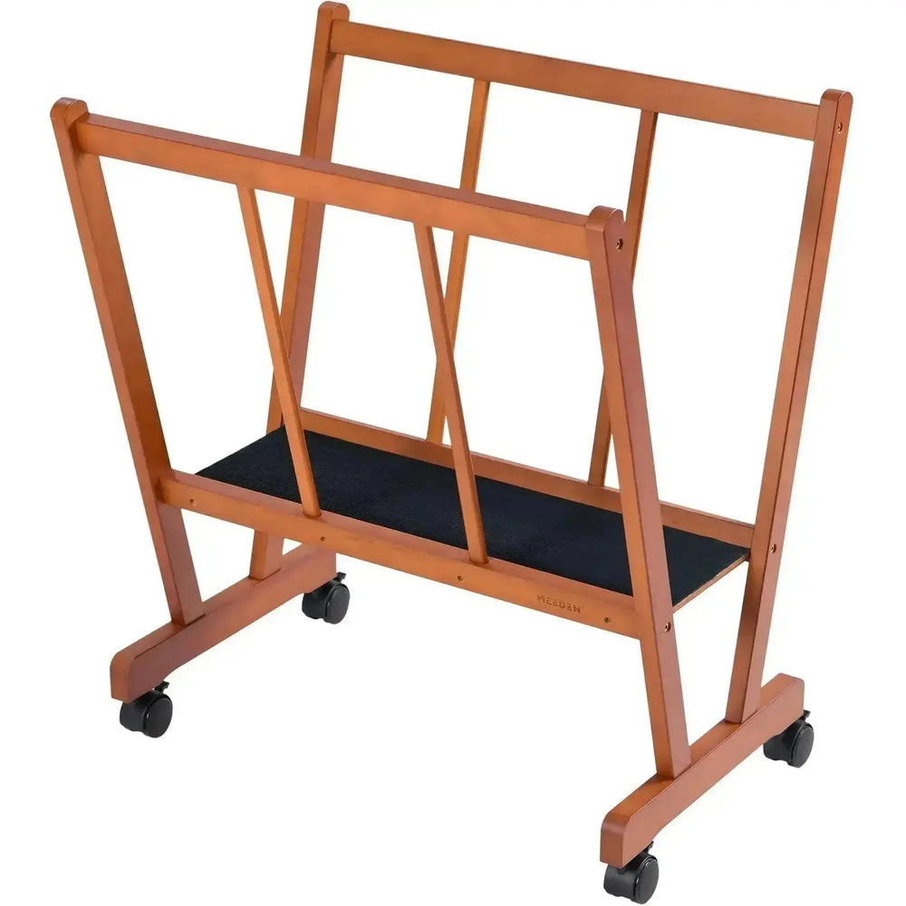 MEEDEN Wood Large Print Rack with Castors Walnut Color