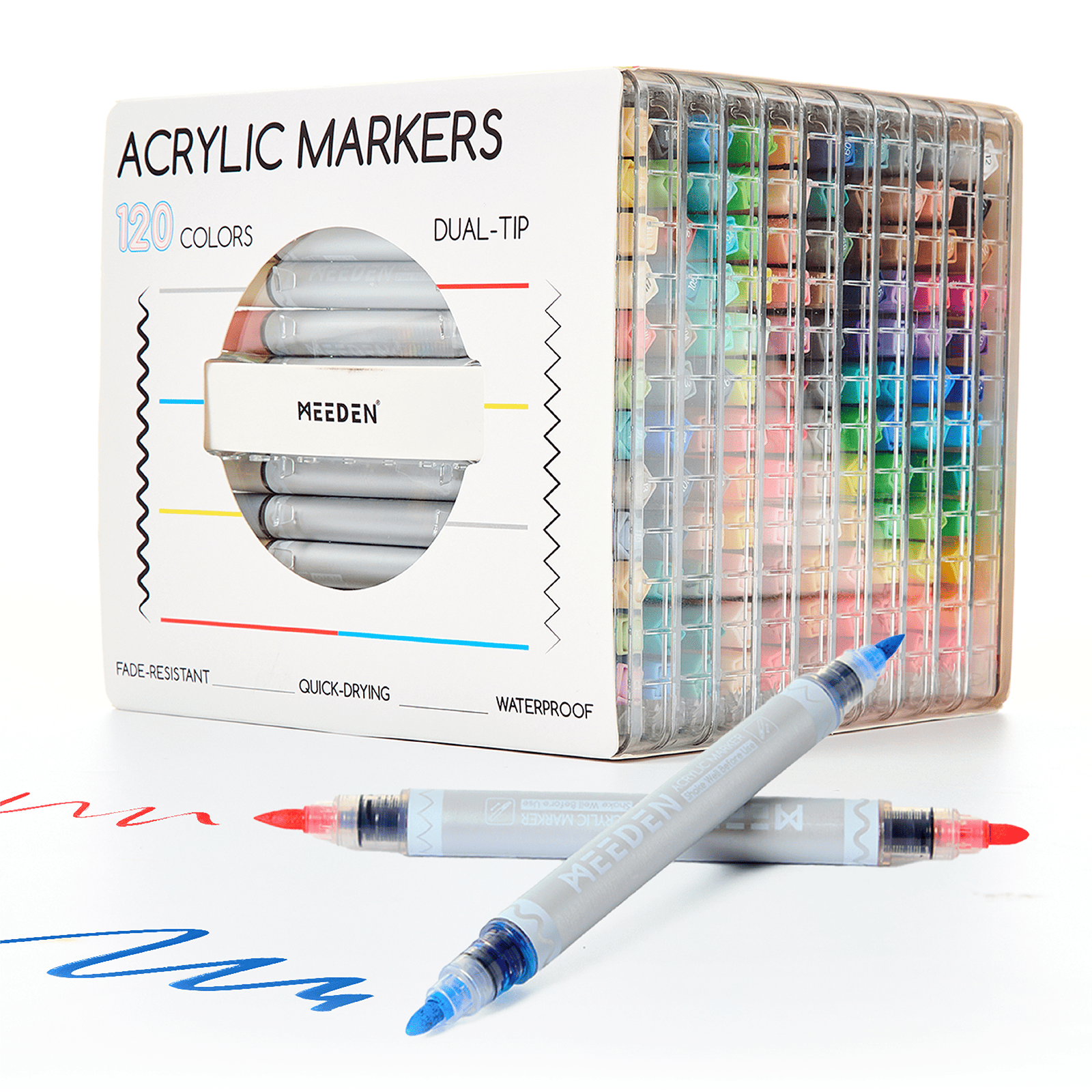 MEEDEN Artist Dual Tip Acrylic Paint Markers – 48 /72 / 96 / 120 Colors