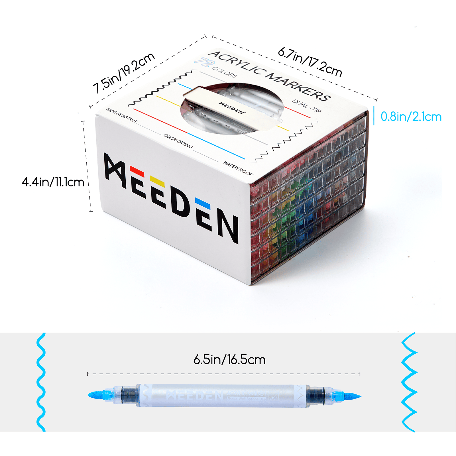MEEDEN Artist Dual Tip Acrylic Paint Markers – 48 /72 / 96 / 120 Colors