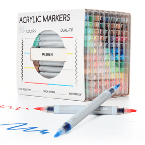 MEEDEN Artist Dual Tip Acrylic Paint Markers – 48 /72 / 96 / 120 Colors