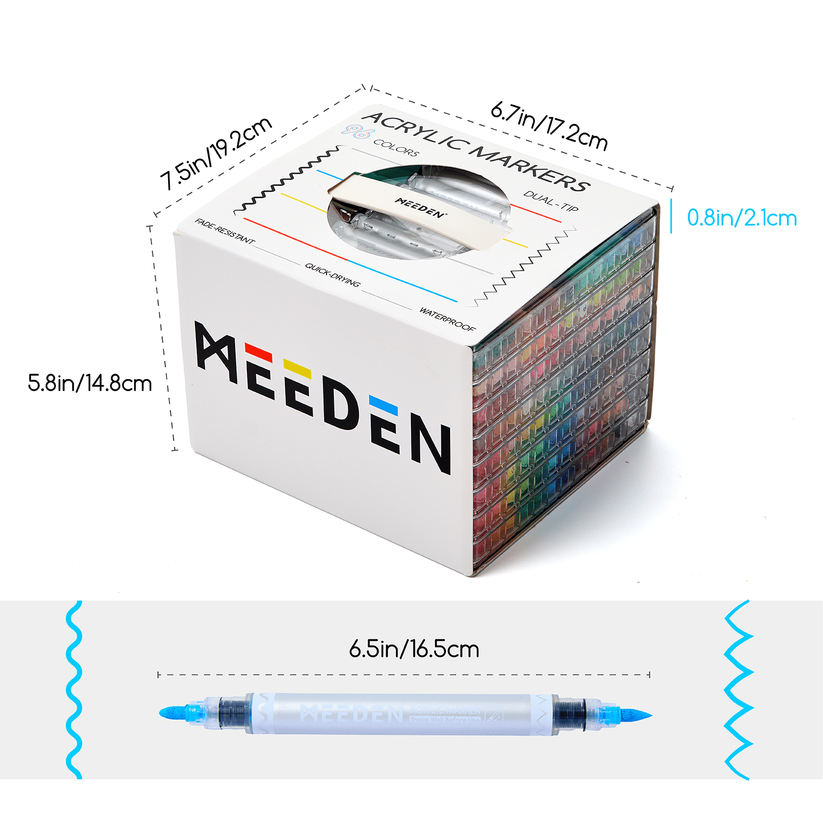 MEEDEN Artist Dual Tip Acrylic Paint Markers – 48 /72 / 96 / 120 Colors