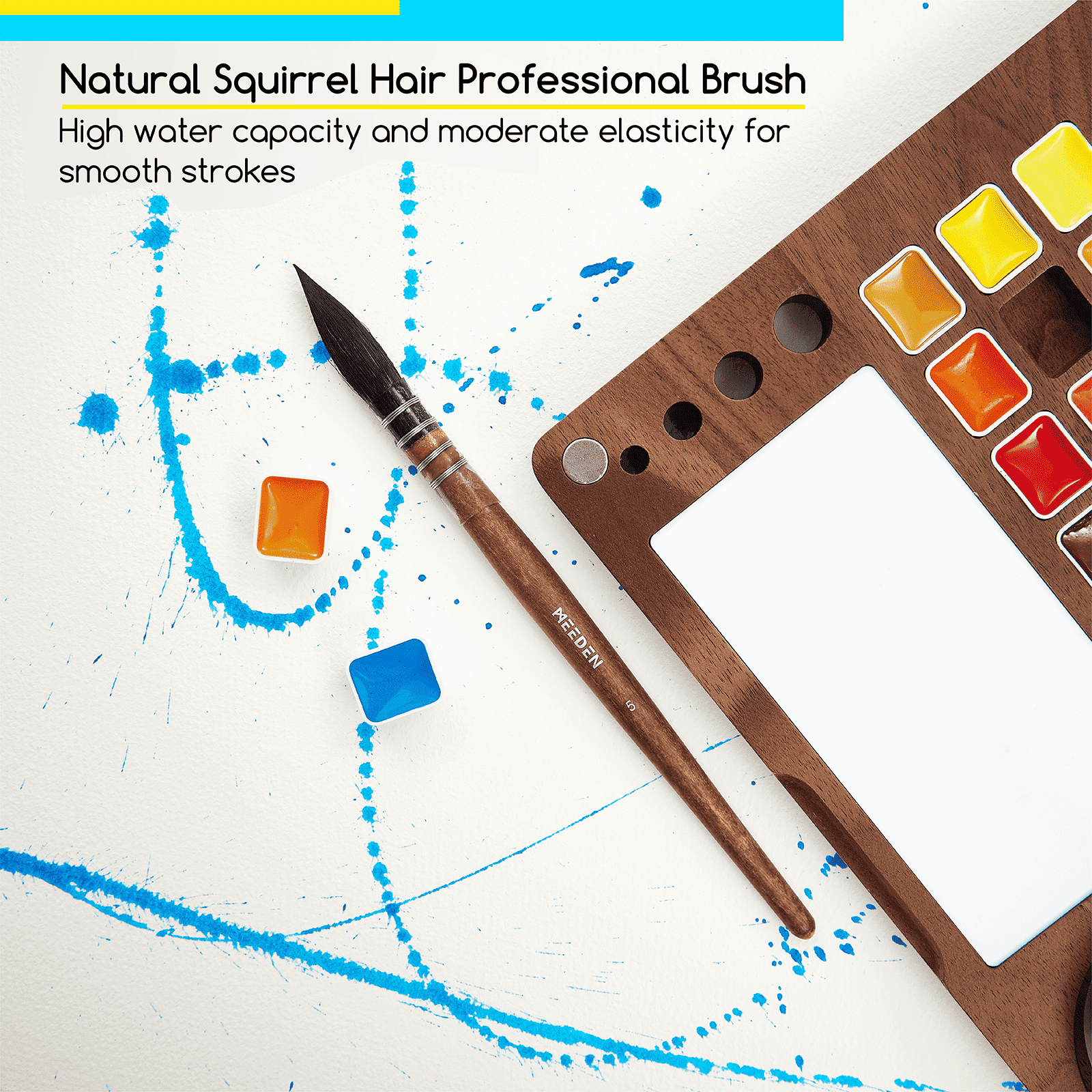 MEEDEN Premium Artist-Grade Watercolor Set - Luxury 27 Color Collection with Black Walnut Case