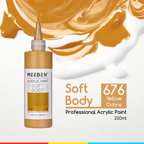 MEEDEN Soft Body Acrylic Paints Set, 37 Colors x 250ml/8.45oz