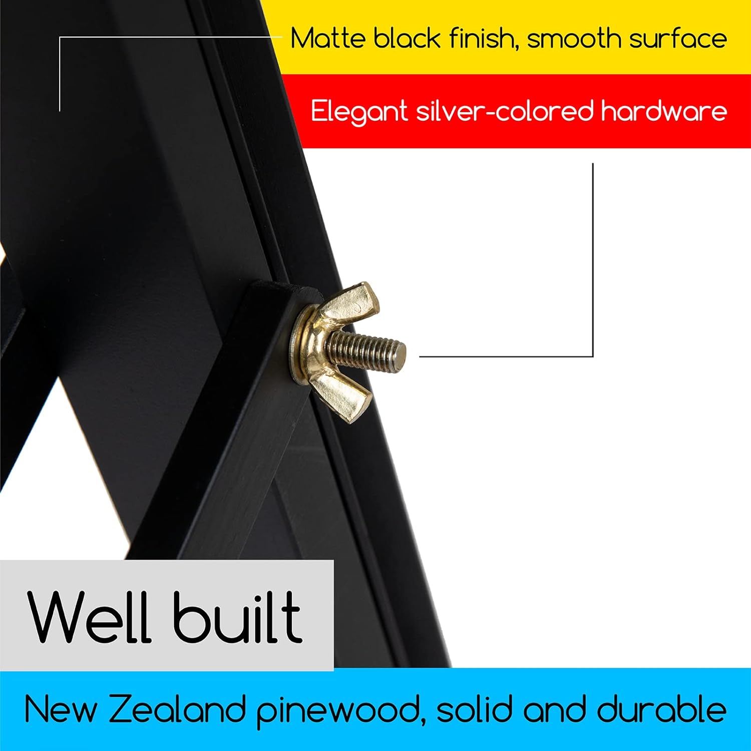 MEEDEN Pinewood A-Frame Painting Easel Stand- Black - W01D