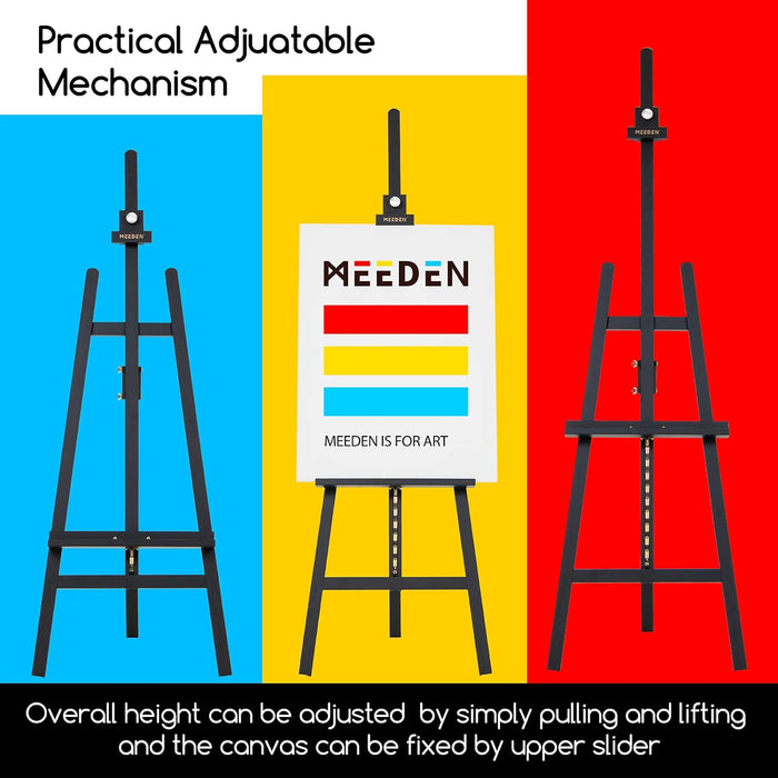 MEEDEN Pinewood A-Frame Painting Easel Stand-Black-W01D