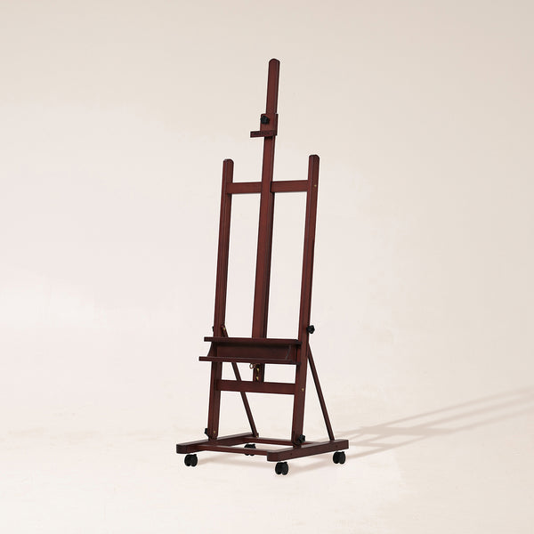 MEEDEN H-Frame Artist Easel with Storage Tray-Dark Walnut-W02