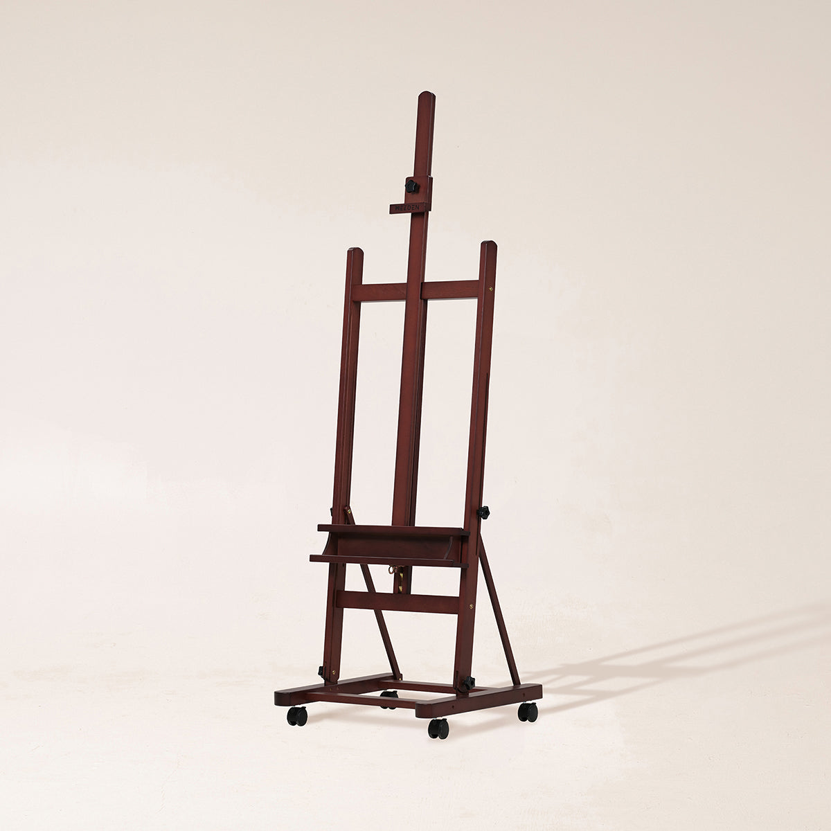 MEEDEN H-Frame Artist Easel with Storage Tray-Dark Walnut-W02