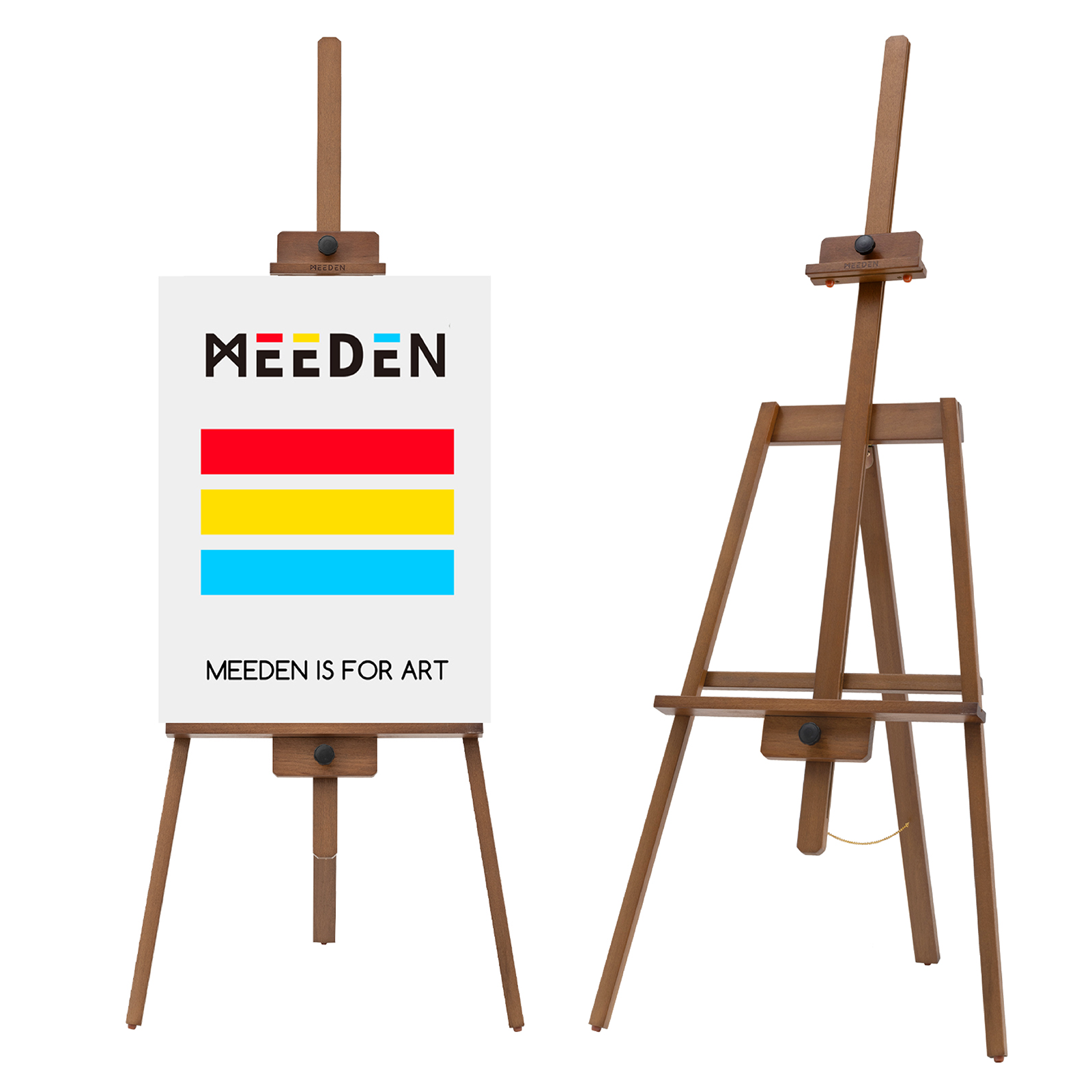 MEEDEN A-Frame Tripod Wooden Easel Stand-Walnut-W09