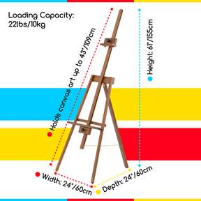 MEEDEN A-Frame Tripod Wooden Easel Stand-Walnut-W09