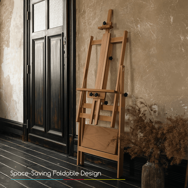 MEEDEN Adjustable Large H-Frame Art Easel Stand-W10B - Walnut