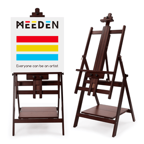 MEEDEN Adjustable Large H-Frame Art Easel Stand-W10B - Dark Walnut